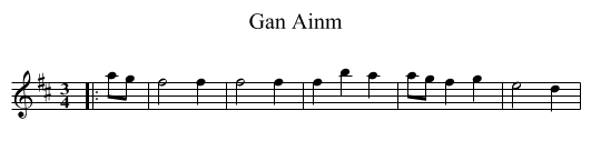 Gan Ainm - staff notation