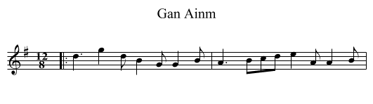 Gan Ainm - staff notation