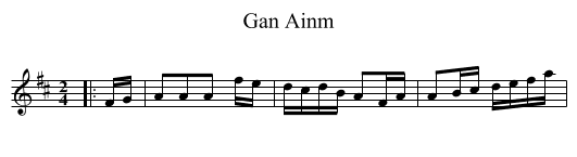 Gan Ainm - staff notation