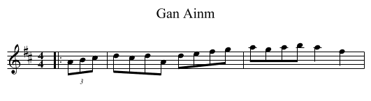 Gan Ainm - staff notation
