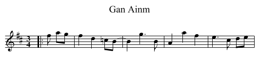 Gan Ainm - staff notation