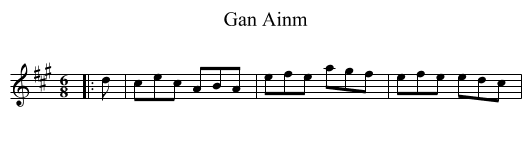 Gan Ainm - staff notation