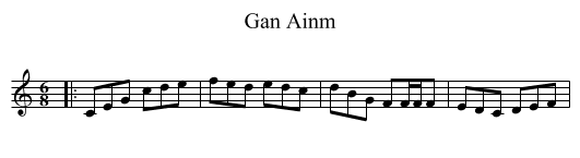 Gan Ainm - staff notation