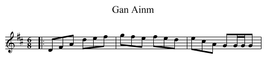 Gan Ainm - staff notation