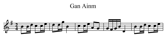 Gan Ainm - staff notation