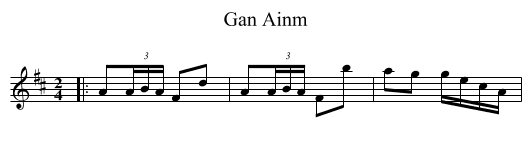 Gan Ainm - staff notation