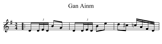 Gan Ainm - staff notation
