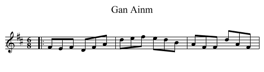Gan Ainm - staff notation