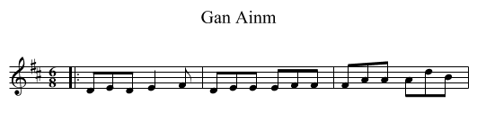 Gan Ainm - staff notation