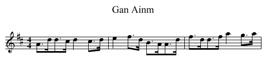 Gan Ainm - staff notation