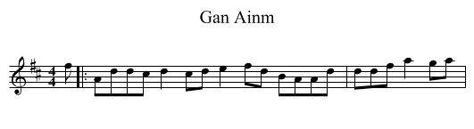 Gan Ainm - staff notation