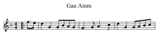 Gan Ainm - staff notation