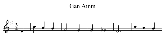 Gan Ainm - staff notation