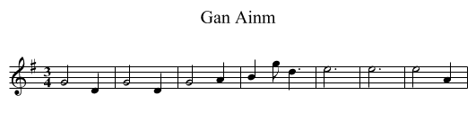 Gan Ainm - staff notation