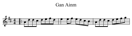 Gan Ainm - staff notation