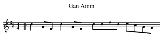 Gan Ainm - staff notation