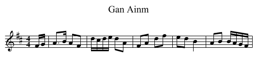 Gan Ainm - staff notation