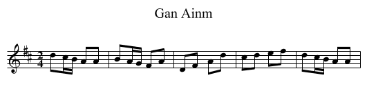 Gan Ainm - staff notation