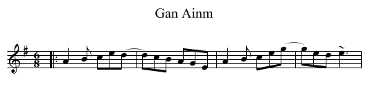 Gan Ainm - staff notation