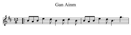 Gan Ainm - staff notation
