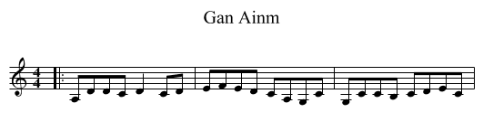 Gan Ainm - staff notation