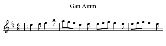 Gan Ainm - staff notation