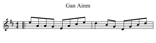 Gan Ainm - staff notation