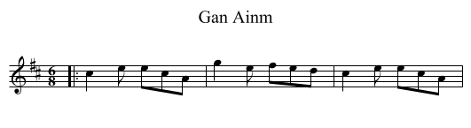 Gan Ainm - staff notation