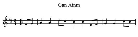 Gan Ainm - staff notation