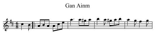 Gan Ainm - staff notation