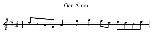 Gan Ainm - staff notation