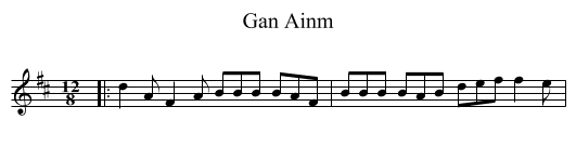 Gan Ainm - staff notation