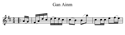 Gan Ainm - staff notation