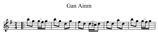 Gan Ainm - staff notation