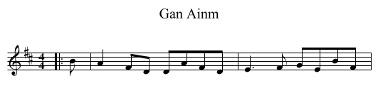 Gan Ainm - staff notation