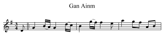 Gan Ainm - staff notation