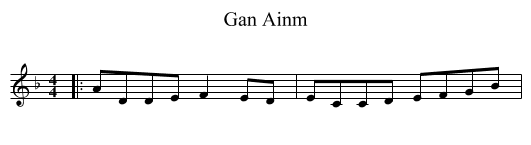 Gan Ainm - staff notation