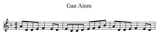 Gan Ainm - staff notation
