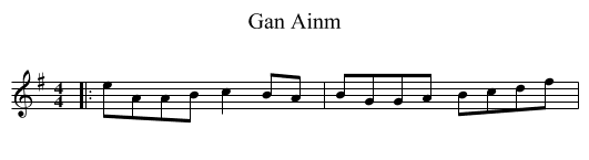 Gan Ainm - staff notation