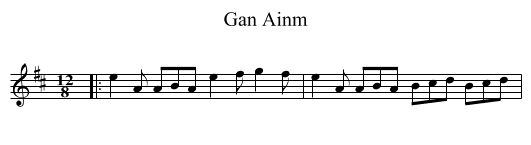 Gan Ainm - staff notation