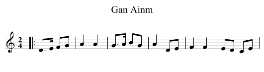 Gan Ainm - staff notation