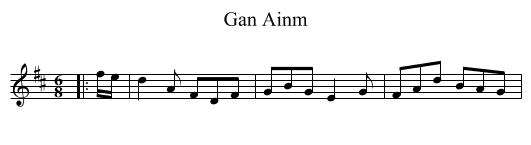 Gan Ainm - staff notation