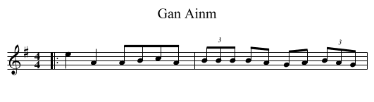 Gan Ainm - staff notation
