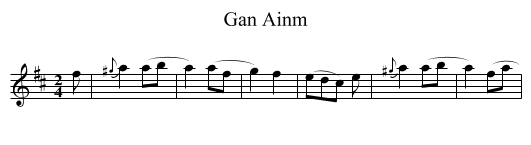 Gan Ainm - staff notation
