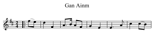 Gan Ainm - staff notation
