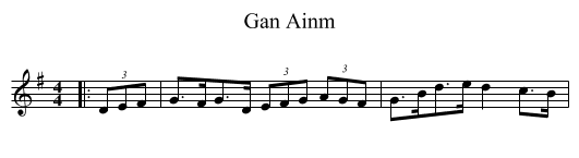 Gan Ainm - staff notation