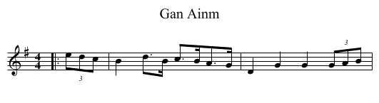Gan Ainm - staff notation