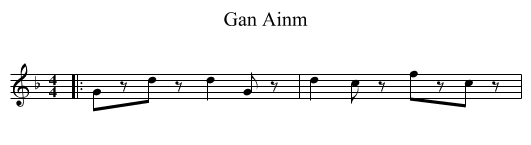 Gan Ainm - staff notation