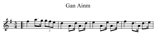 Gan Ainm - staff notation