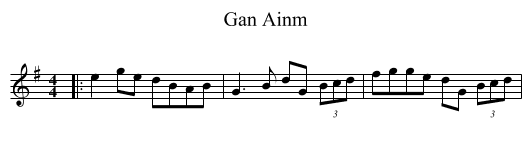 Gan Ainm - staff notation